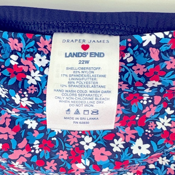 NWT Lands End X Draper James Two Piece Set Square Neck Bralette Swimsuit sz 22W - Picture 7 of 12